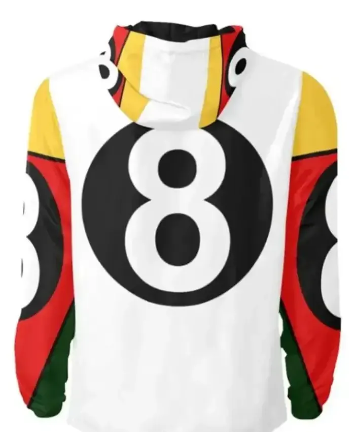 90s 8 Ball Retro Style Hooded Bomber Jacket