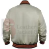 90s Cleveland Browns Satin Bomber Jacket White