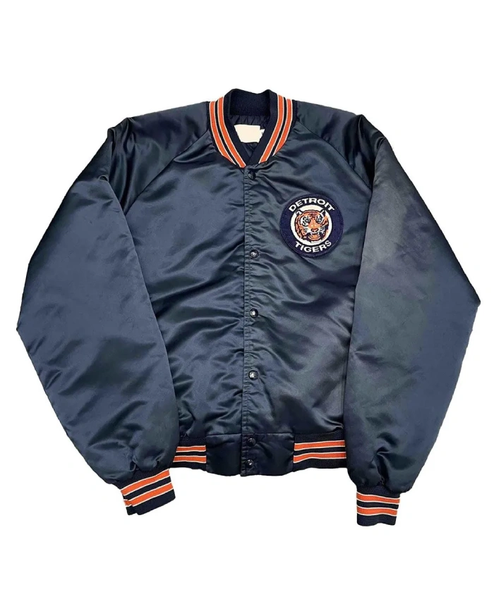 90s Detroit Tigers Navy Bomber Jacket