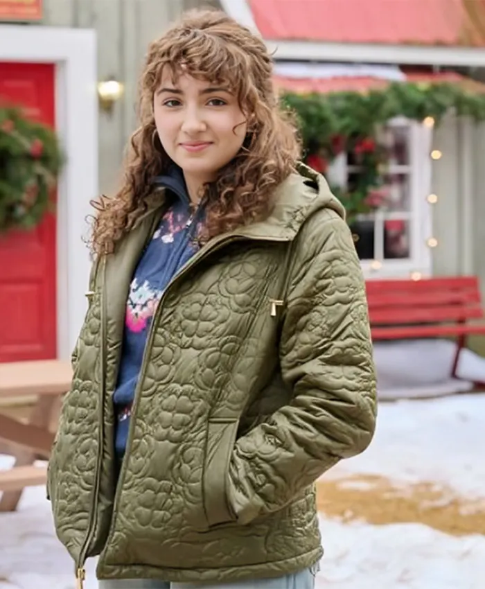 A Dance In The Snow Jenny Green Puffer Hooded Jacket