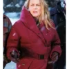 A Merry Little Ex Mas Kate Holden Hooded Puffer Burgundy Coat