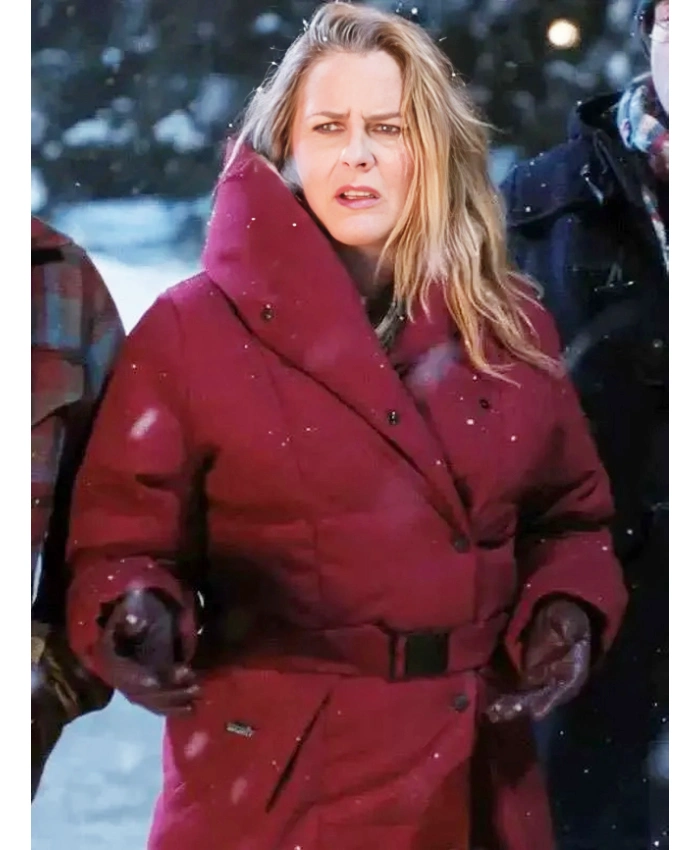 A Merry Little Ex Mas Kate Holden Hooded Puffer Burgundy Coat