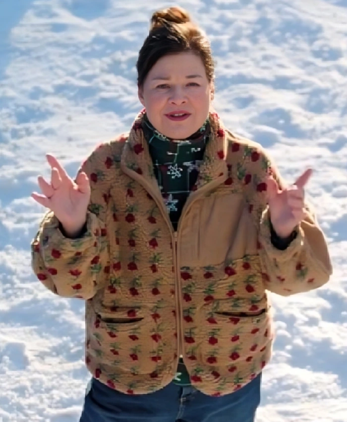 A Merry Little Ex-Mas Red Roses Printed Sherpa Jacket - Image 2