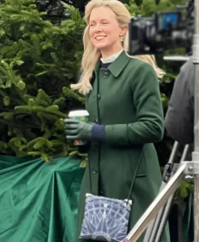 A Newport Christmas Ginna Claire Mason Green Coat - Image 3