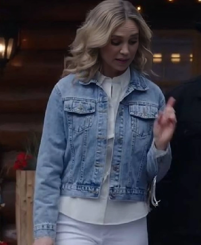 A Royal Montana Christmas 2025 Fiona Gubelmann Fringe Blue Denim Jacket