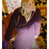 A Suite Holiday Romance Jessy Schram Maroon Wool Coat