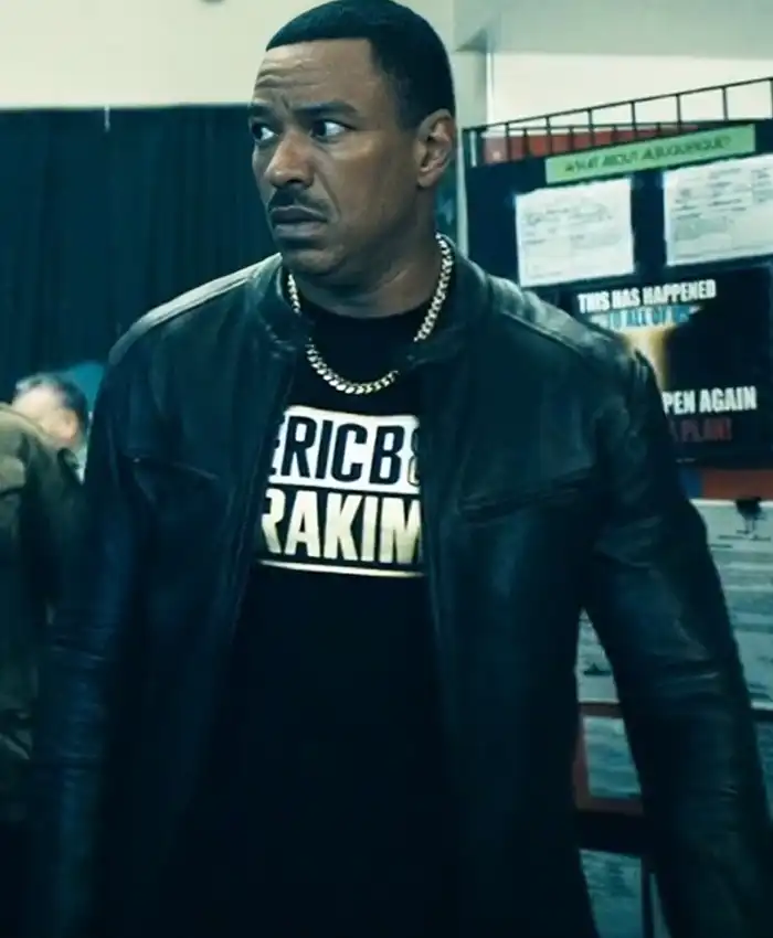 A Train TV Series The Boys Season 04 Jessie T. Usher Black Leather Jacket