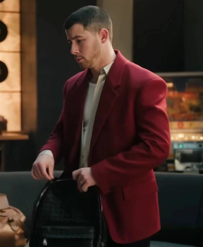 A Very Jonas Christmas Movie 2025 Nick Jonas Red Blazer For Sale