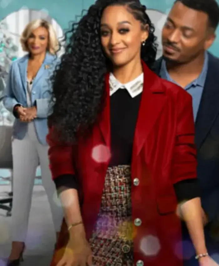 A Very Merry Beauty Salon Tia Mowry Red Coat