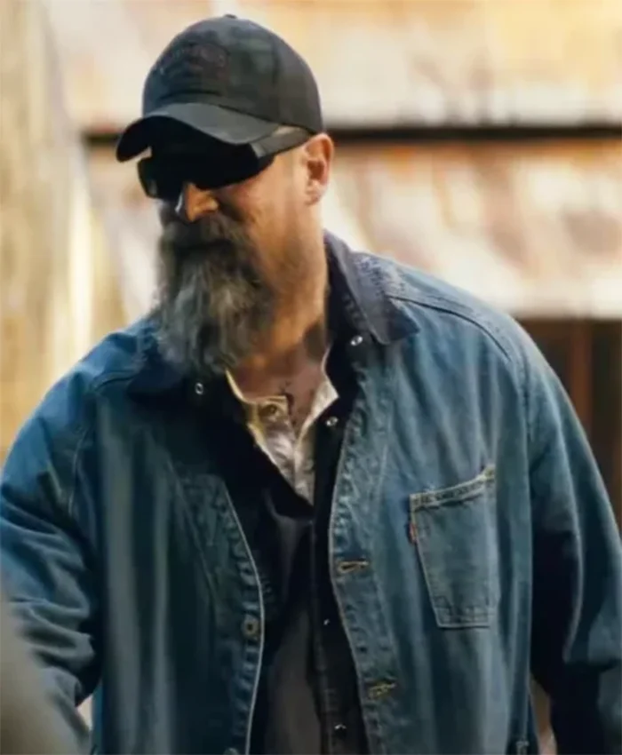 A Working Man 2025 David Harbour Blue Denim Jacket