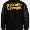 A$AP Rocky Letterman Black Wool Varsity Jacket