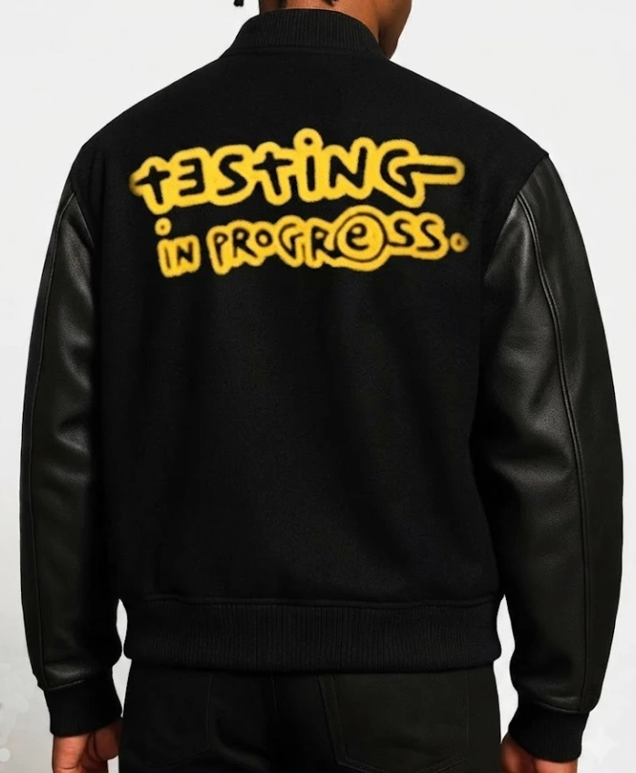 A$AP Rocky Letterman Black Wool Varsity Jacket