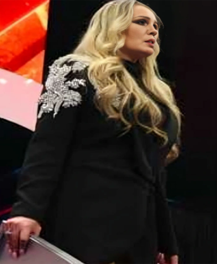 AEW Dynamite Shayna Wayne Black Embellished Blazer