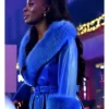 AJ Odudu Carnaby Christmas Lights Switch On Blue Leather Coat
