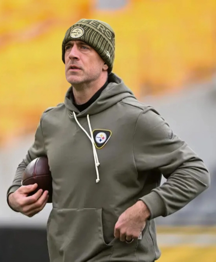 Aaron Rodgers Pittsburgh Steelers 2025 Salute to Service Hoodie - Image 2