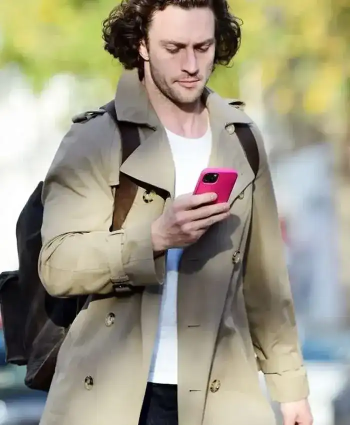 Aaron Taylor-Johnson Cotton Trench Coat