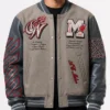 Ac Milan Grey Varsity Jacket Mens