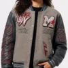 Ac Milan Grey Varsity Jacket Womens