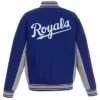 Accent Royal Kansas City Royals Full Snap Varsity Wool Jacket