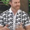 Access Daily 2025 Paul Zahn Black And White Leaf Print Shirt