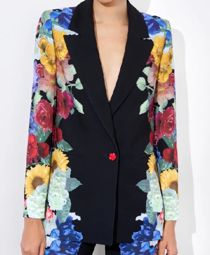 Access Daily 2025 Trisha Yearwood Black Floral Blazer - Image 2