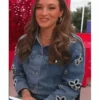 Access Hollywood 2025 Emily Orozco Embellished Floral Cutout Denim Jacket