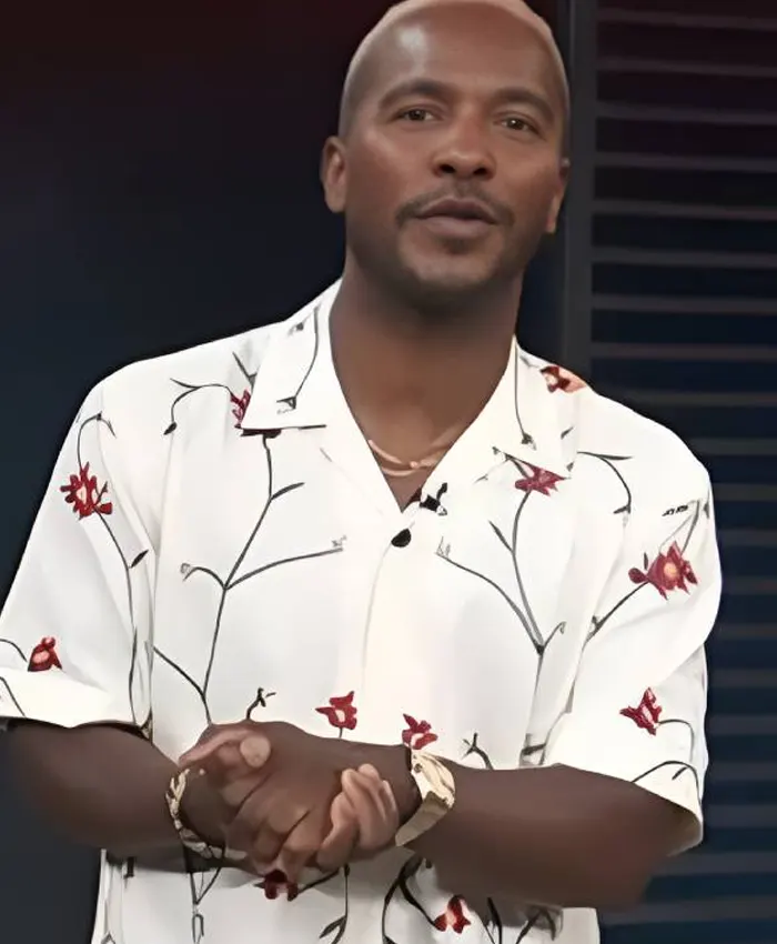 Access Hollywood 2025 Scott Evans Floral White Shirt