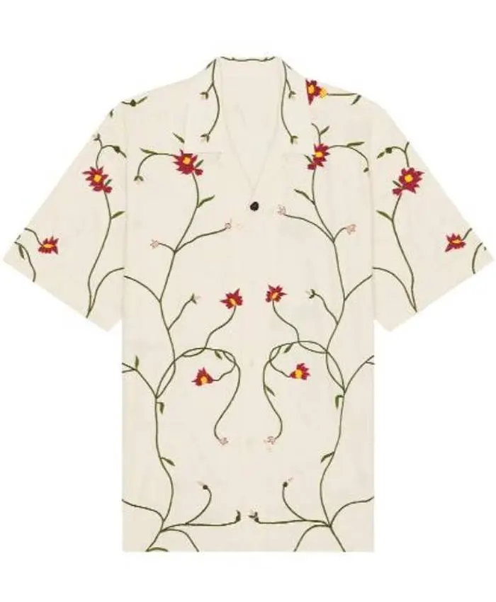 Access Hollywood 2025 Scott Evans White Floral Shirt