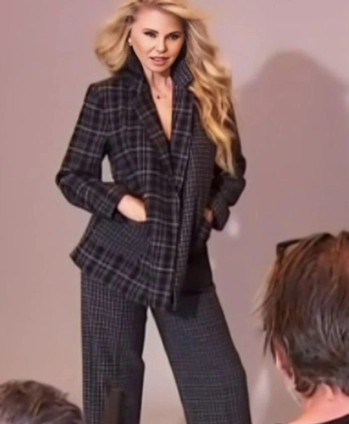 Access Hollywood Christie Brinkley Grey Suit