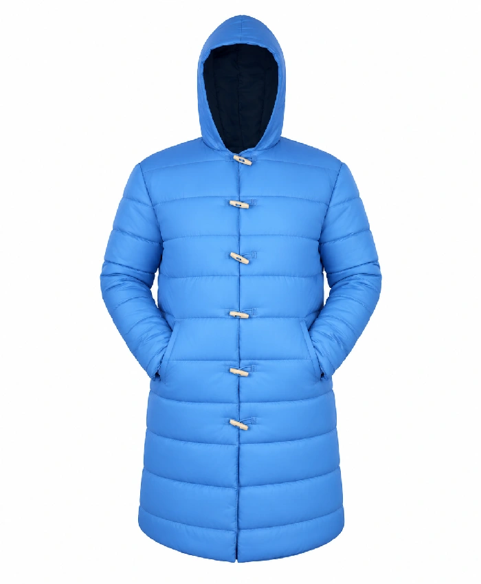 Adam Sandler 2000 Movie Little Nicky Blue Padded Long Puffer Hooded Jacket