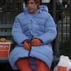 Adam Sandler 2000 Movie Little Nicky Blue Padded Long Puffer Jacket