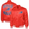 Adaptive Team Graphic Buffalo Bills Orange Red Full Snap Satin Varsity Jacket