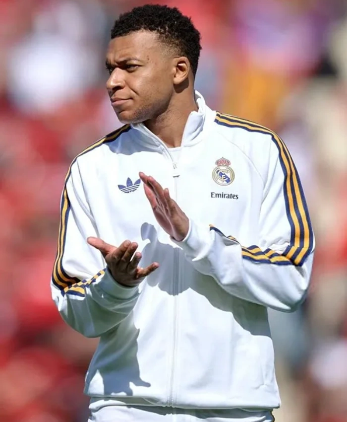 Adidas 25 And 26 Real Madrid Striped White Track Jacket For Unisex