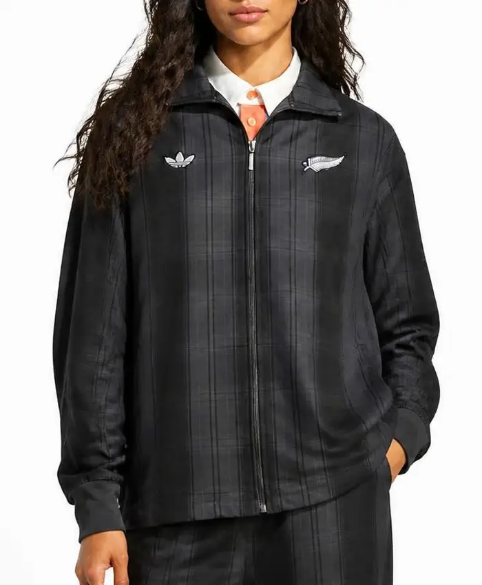 Adidas Firebird Plaid Track Jacket_ Womens
