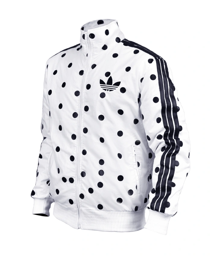 Adidas Polka Dots Track Jacket In Whtie
