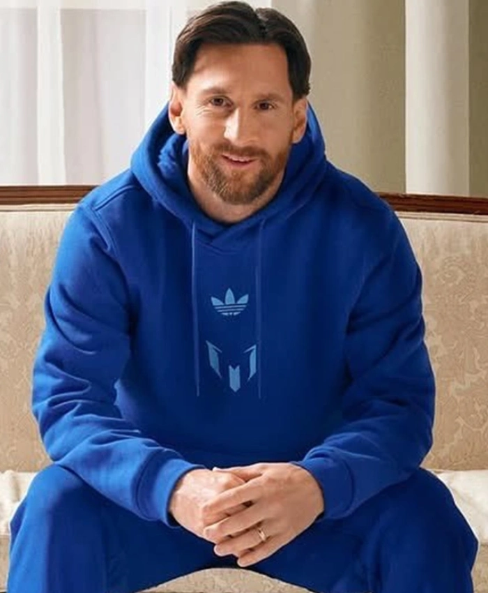 Adidas X Lionel Messi 2025 Collab Blue Fleece Hoodie