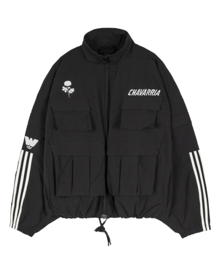 Adidas X Willy Chavarria Designer Zip Up Black Cargo Jacket