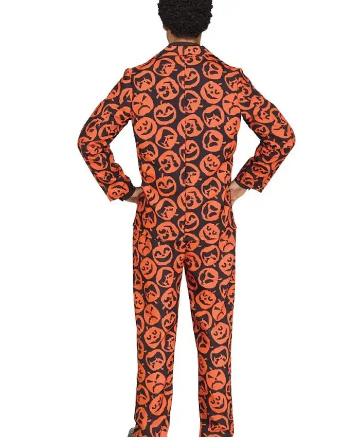 Adult Halloween Party Black And Orange Suit - Image 2