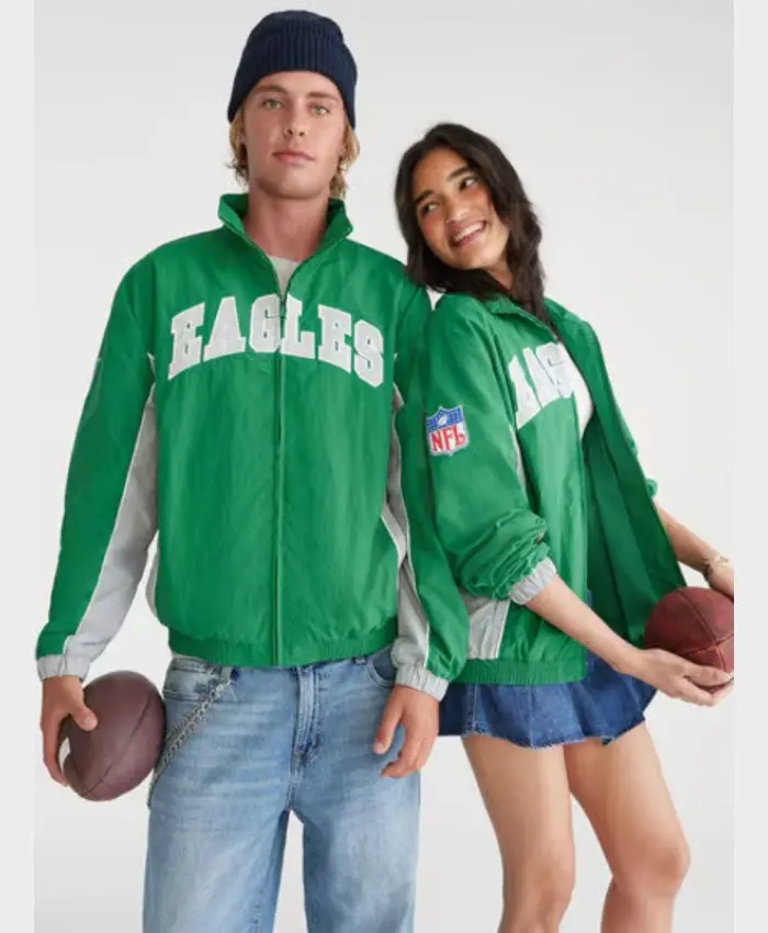 Aeropostale Philadelphia Eagles Green Full Zip Track Jacket