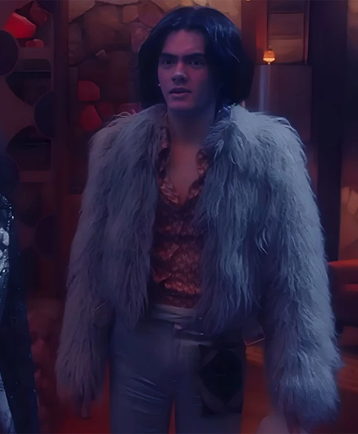 Agatha All Along Joe Locke Blue Fur Jacket