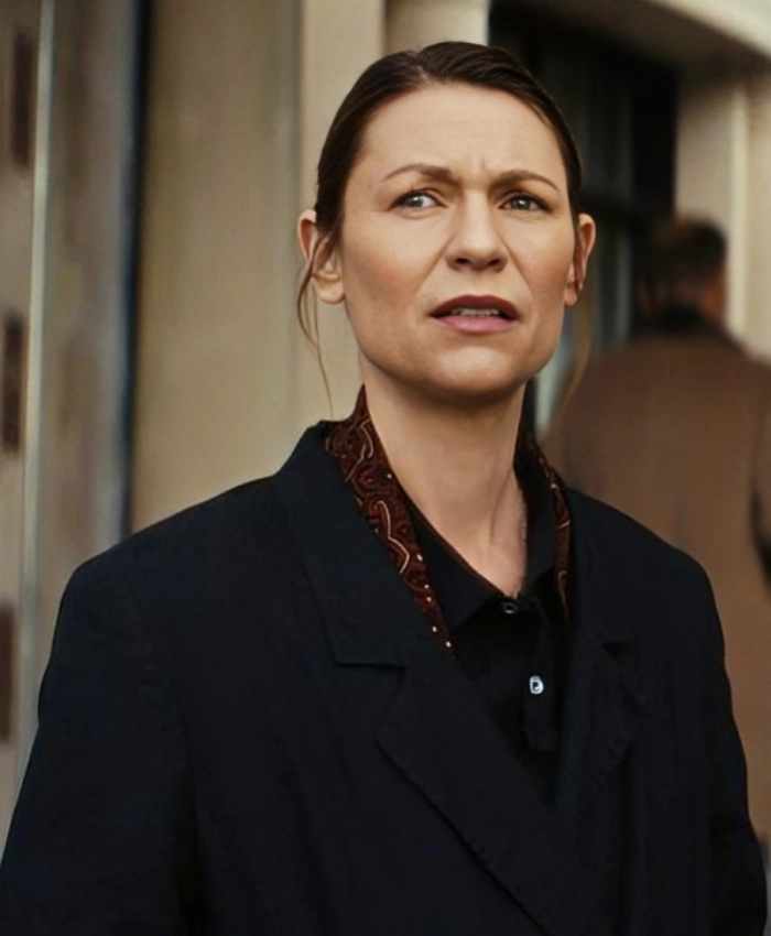 Claire Danes The Beast in Me S1 Black Coat