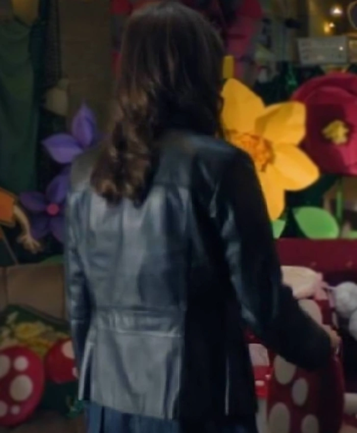 Aimee Lou Wood Film Club 2025 Black Leather Blazer - Image 2
