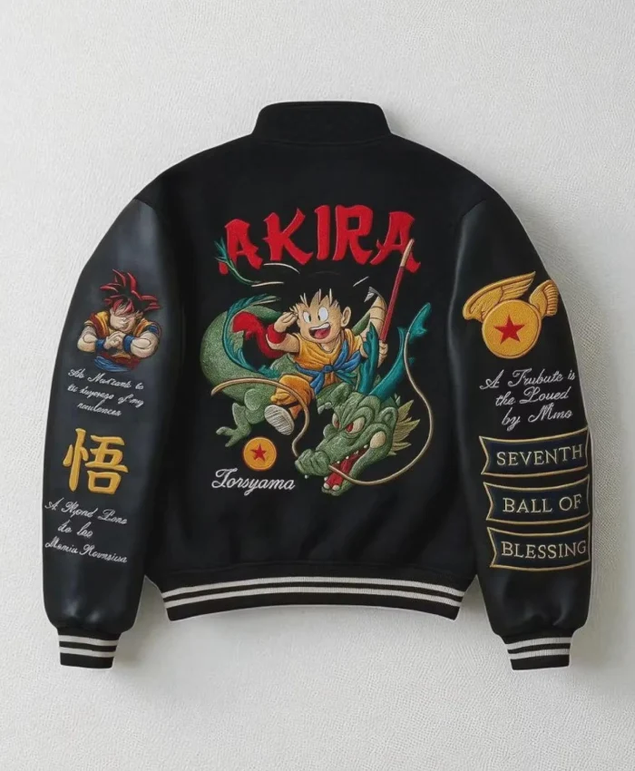 Akira X Dragon Ball Z Goku Black Varsity Jacket