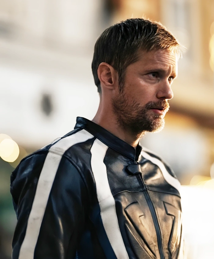 Alexander Skarsgård Pillion 2025 Black Racer Jacket - Image 2