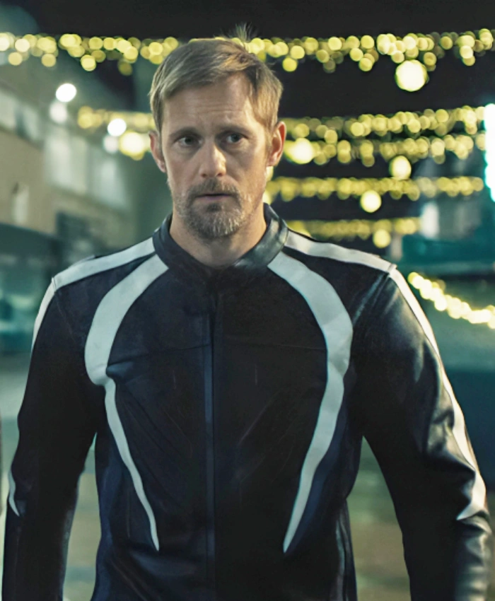 Alexander Skarsgård Pillion 2025 Black Racer Jacket
