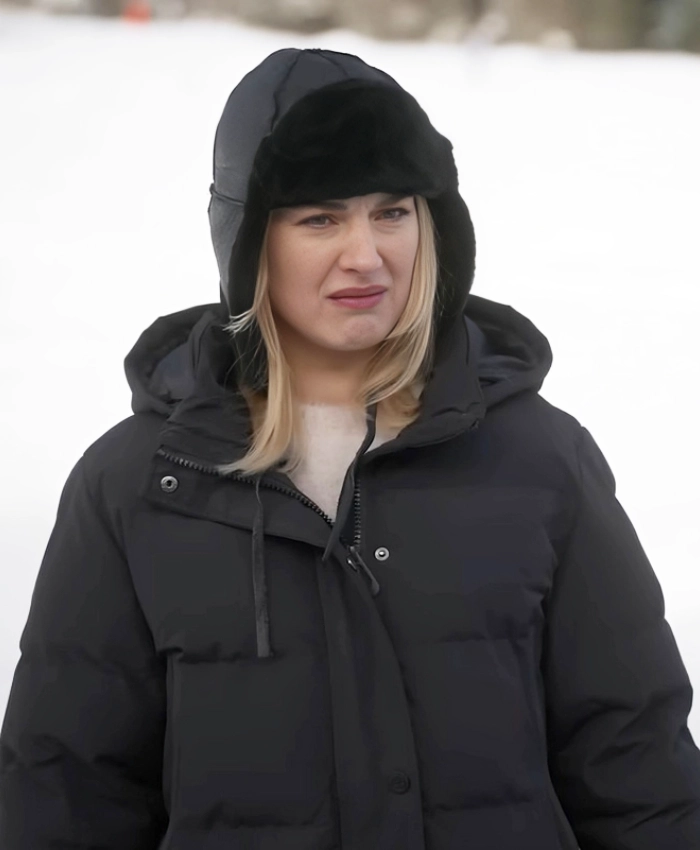 Alexandra Breckenridge My Secret Santa 2025 Taylor Hooded Black Puffer Coat