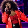 Alexia Jayy The Voice S29 Red Leather Trench Coats Sale