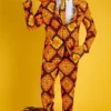 All Over Printed Orange Thanksgiving Suit