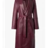 Allison Lanier TV Series The Young And The Restless 2024 Summer Newman Burgundy Trench Coat For Women