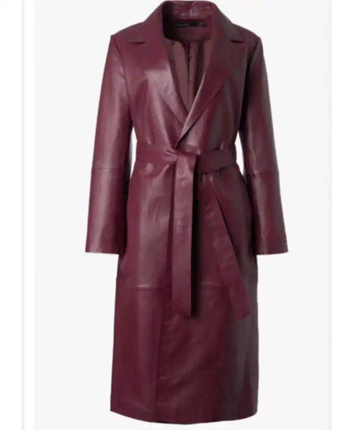 Allison Lanier TV Series The Young And The Restless 2024 Summer Newman Burgundy Trench Coat For Women